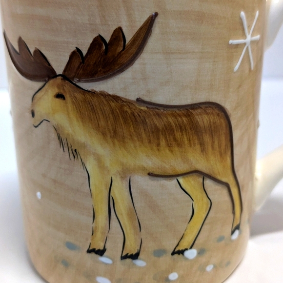 Rare HOME Moose & Snowflake 10oz Ceramic Mug - Picture 5 of 6